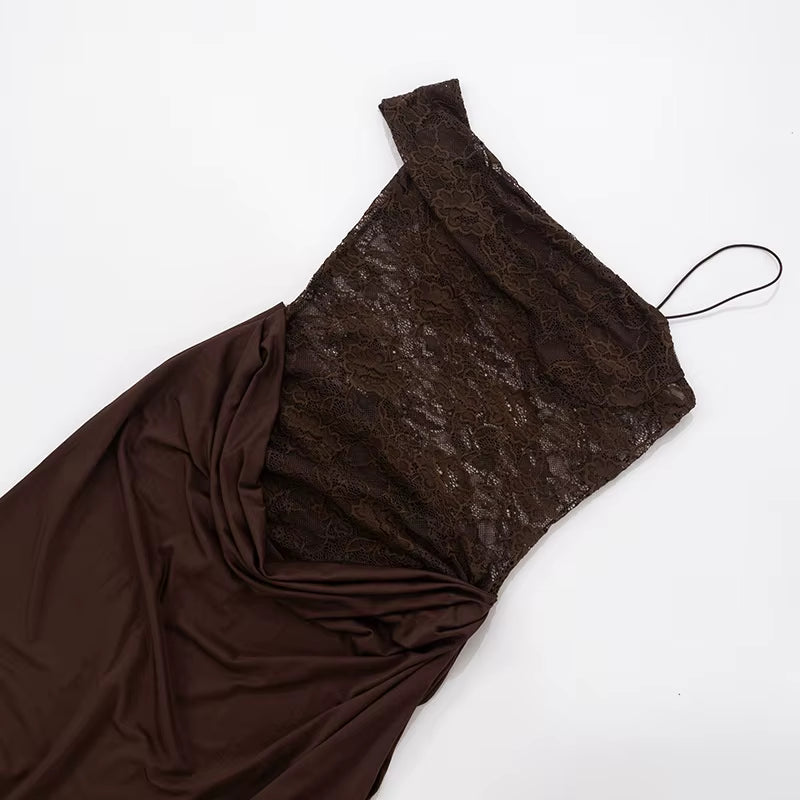 Caramel Drape Goddess Gown