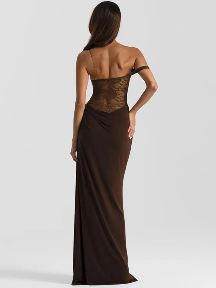 Caramel Drape Goddess Gown