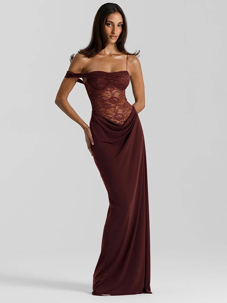 Caramel Drape Goddess Gown